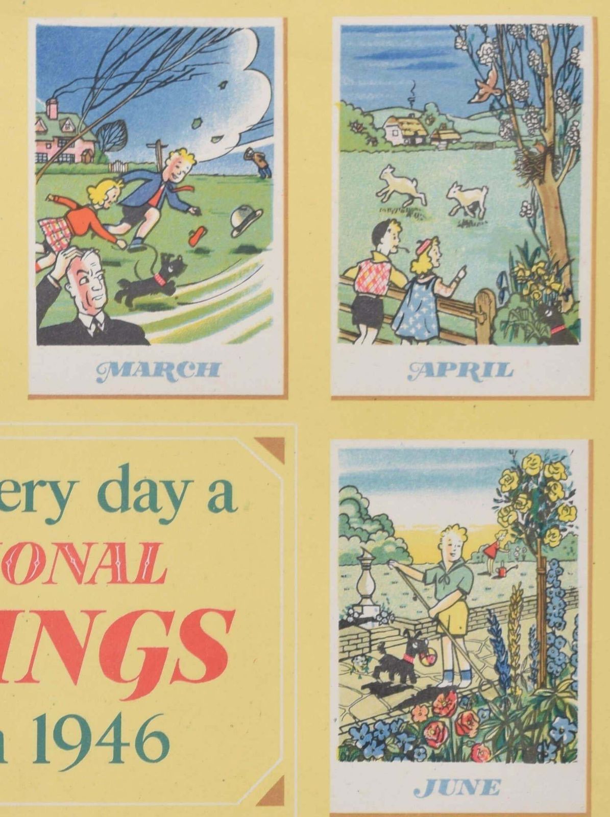 Unknown National Savings 1946 Original Vintage Calendar Poster 1946 photo 150.0