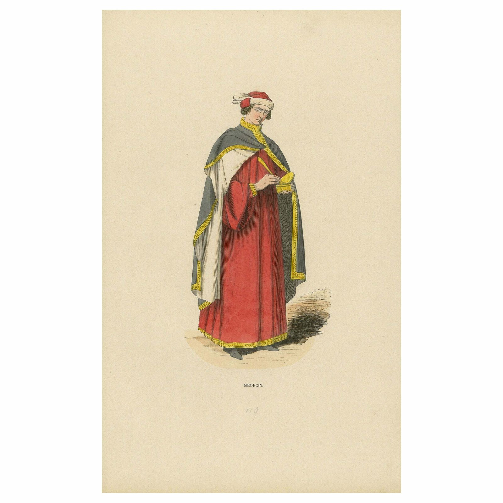 Attire Of A Medieval Scholar: The Learned Physician Of The Middle Ages, 1847