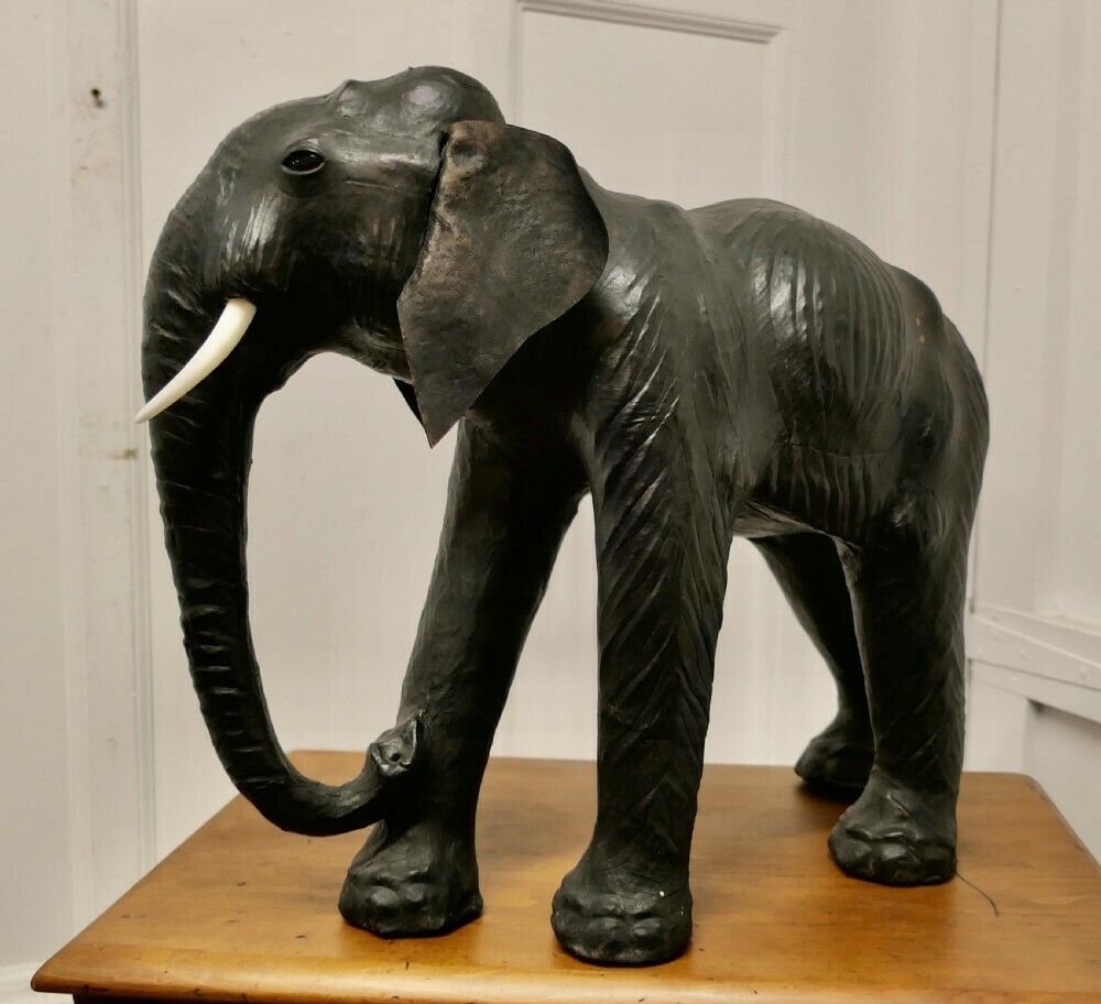 Arts And Crafts Leather Model Of A Bull Elephant photo 3600.0