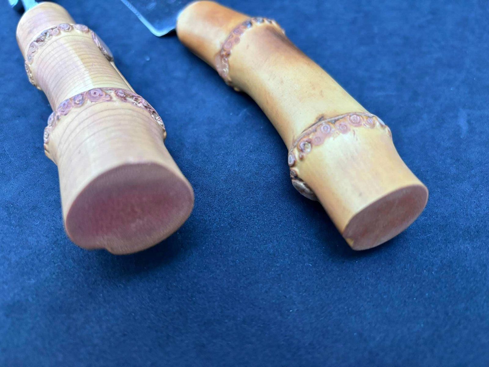 Bamboo Flatware Set Carving Knife Fork Boho Chic Bohemian Tiki Folk Country Food Photography Prop Nature Tikki Decor Grill Gift For Her photo vintage