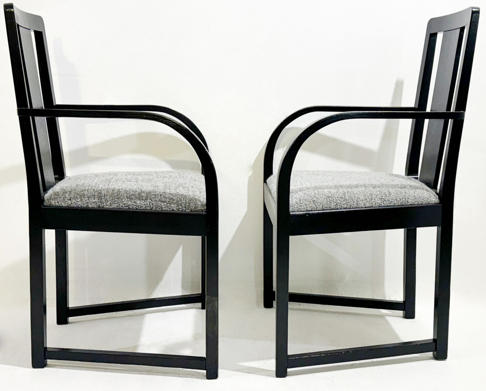 Pair Of Wood And Fabric Armchairs, Circa 1920 photo for sale