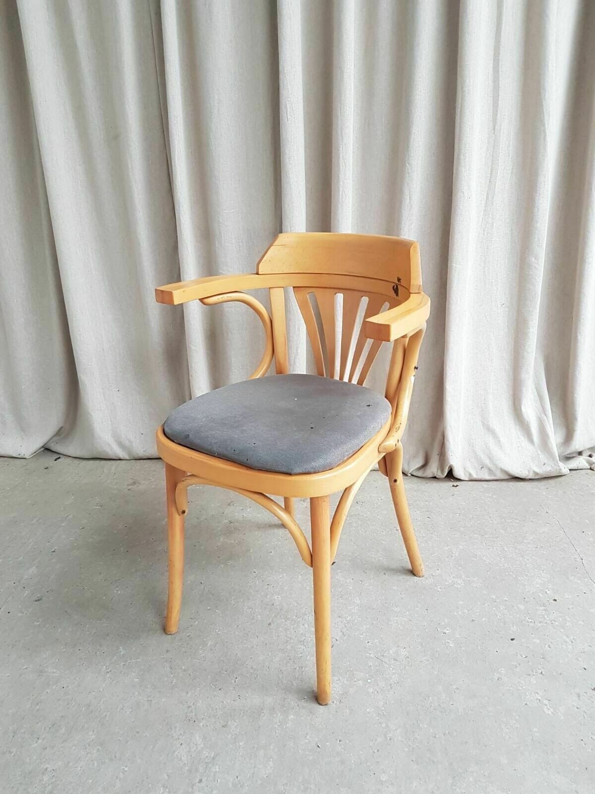 Vtg Late Mid Century Bistro Armchair Side Chair Dining Danish Scandi Retro R379 photo 212.75