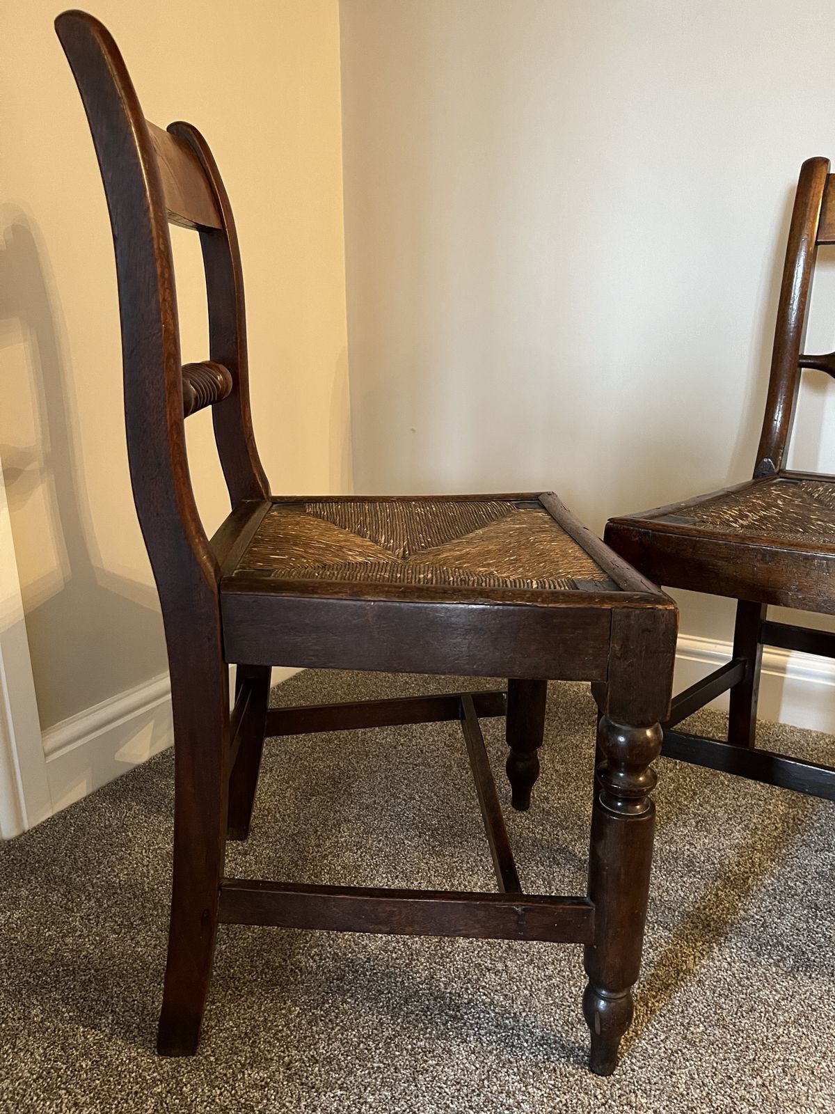 Pair Of Georgian Rush Seat Occasional Chairs photo furniture