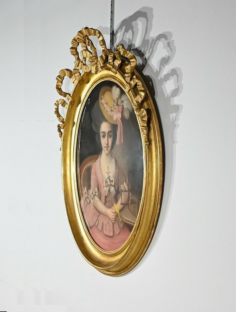 Important Pastel “The Girl With The Canary”, 19th Century French School photo Art