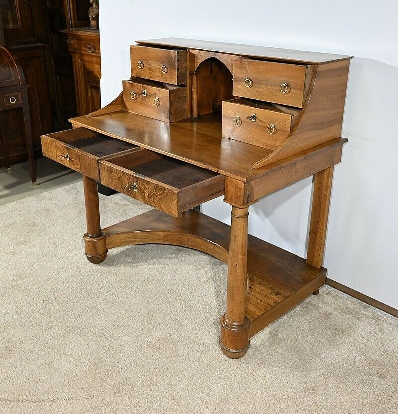 Rare Property Desk, In Walnut, Empire Period – Early 19th Century photo 3397.33870991