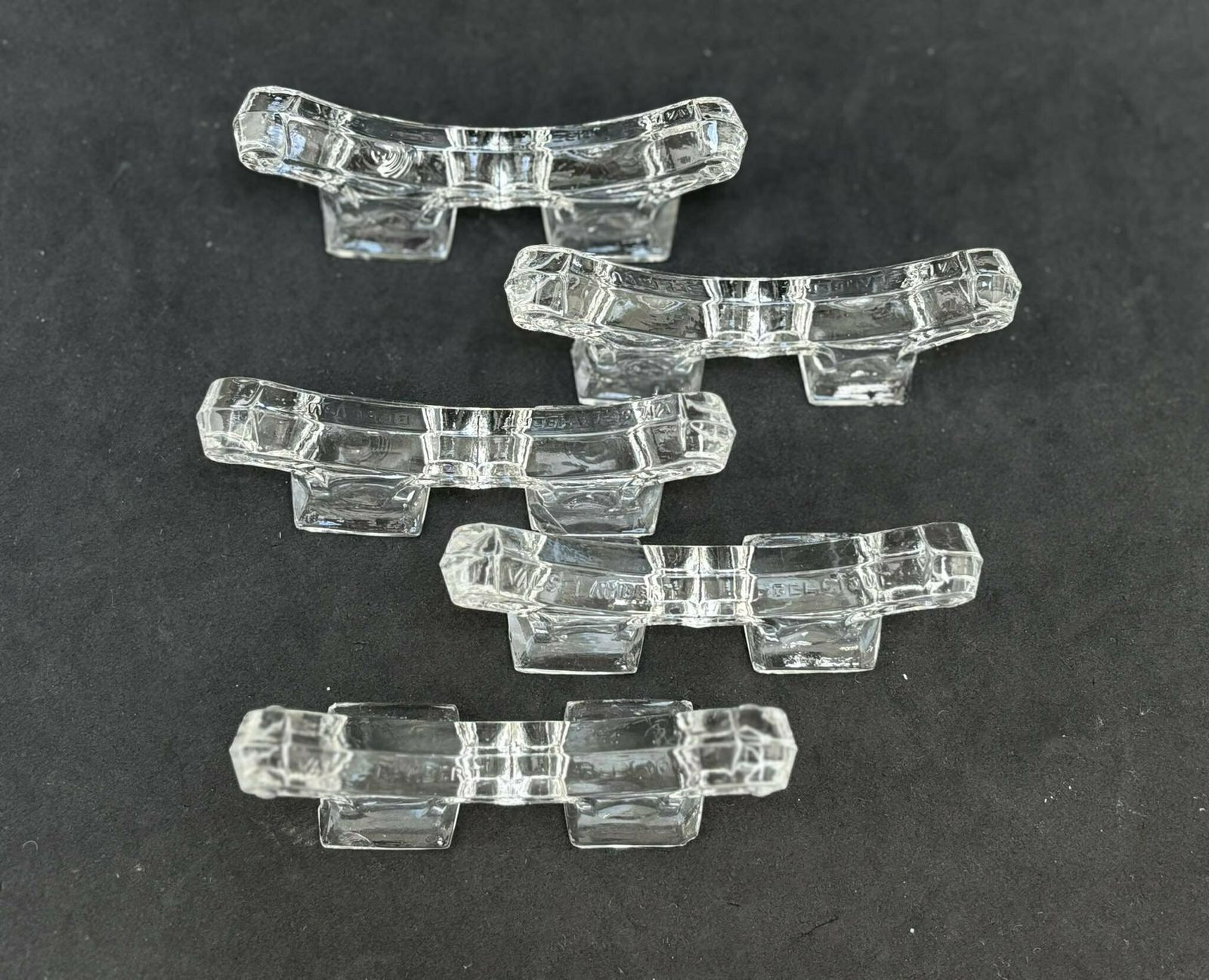 photo furniture Art Deco 5 Crystal Knife Rest, Knife Holder Val Saint Lambert Beautiful Knife Holder Art Déco From Val St Lambert