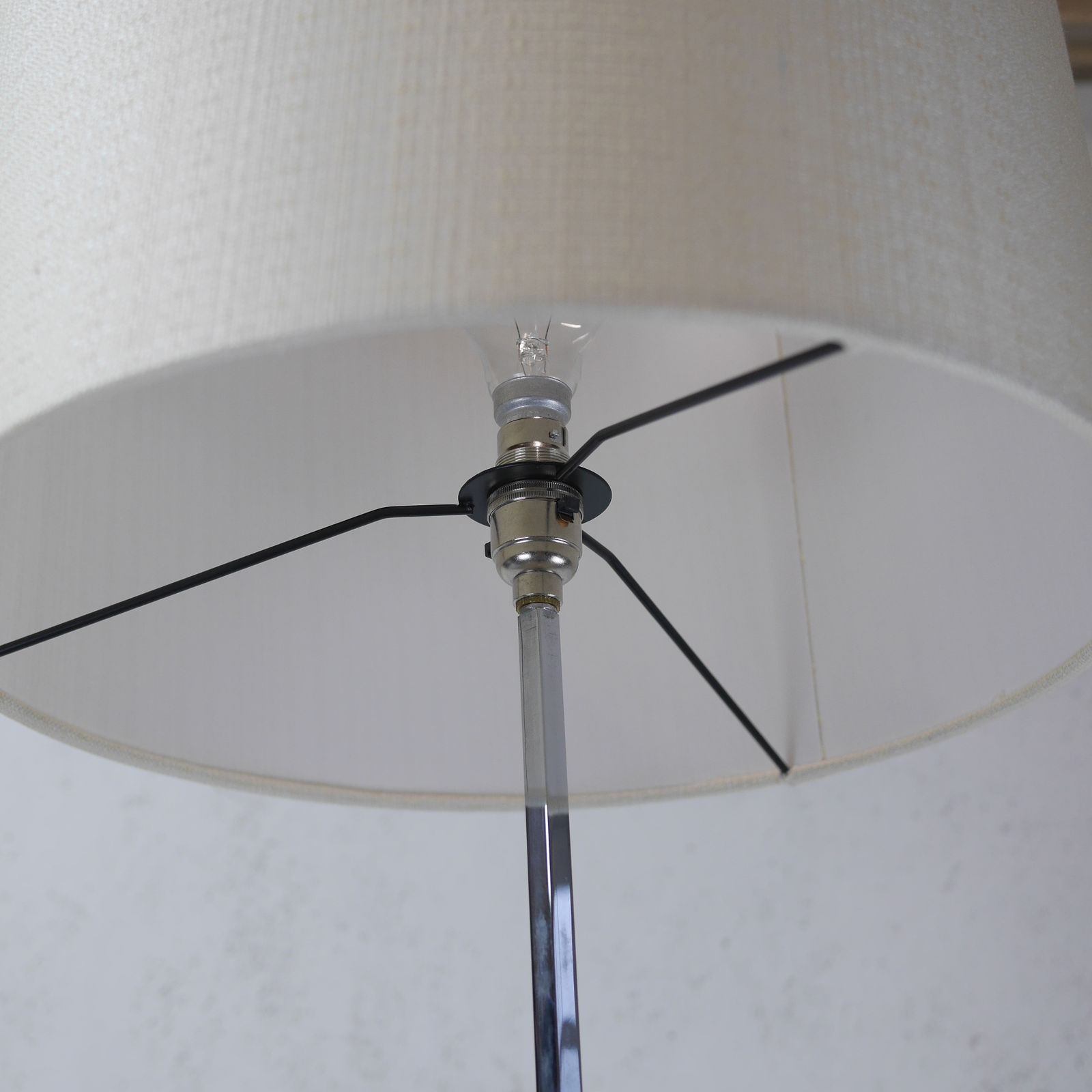Mid Century Adjustable Chrome Walnut Floor Lamp Light Hans Eichenberger Swedish photo buy