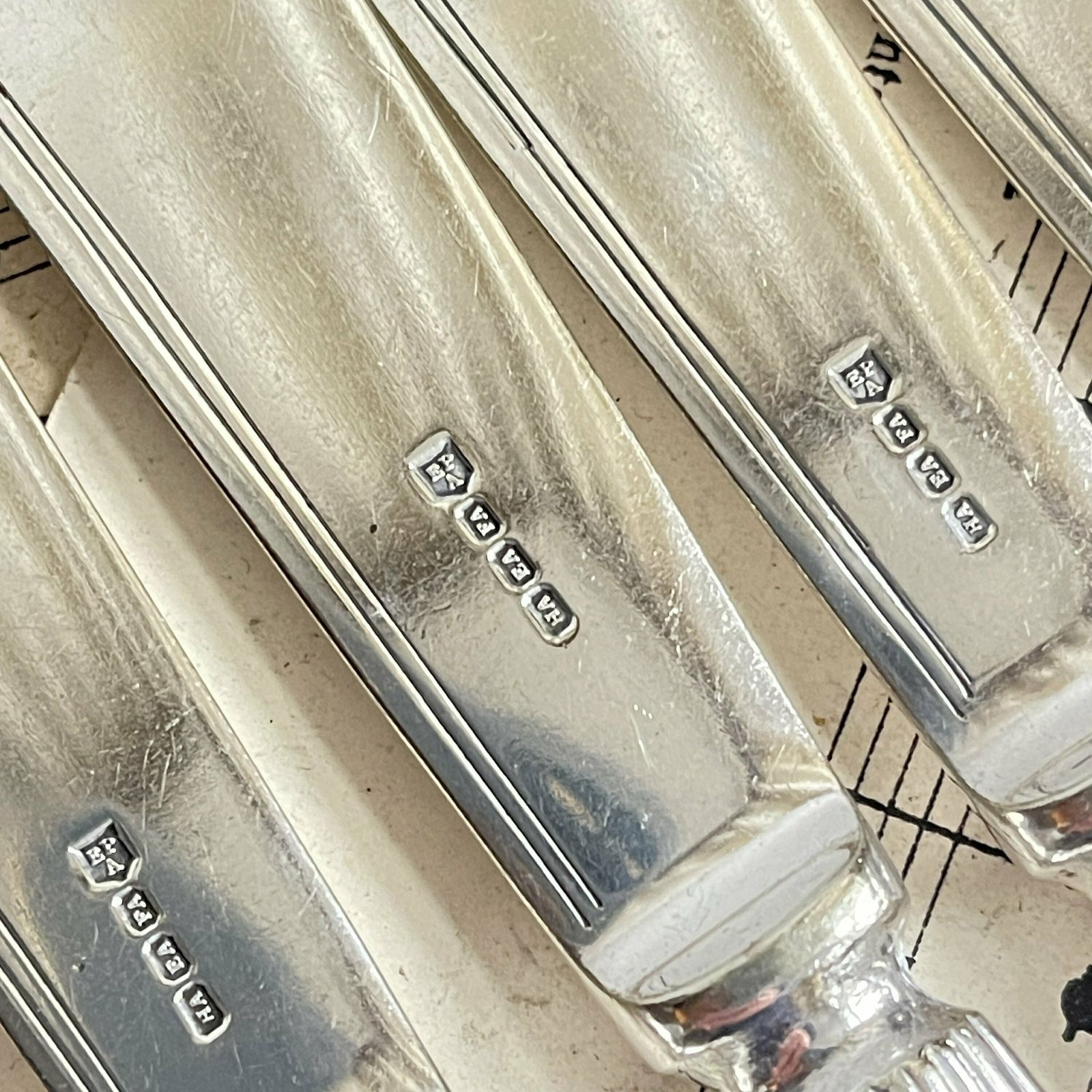 Vintage Fish Cutlery Silver Plated   Reed Pattern   Set Of 6 Flatware   Food Photography Props   Atkin Brothers Sheffield photo vintage