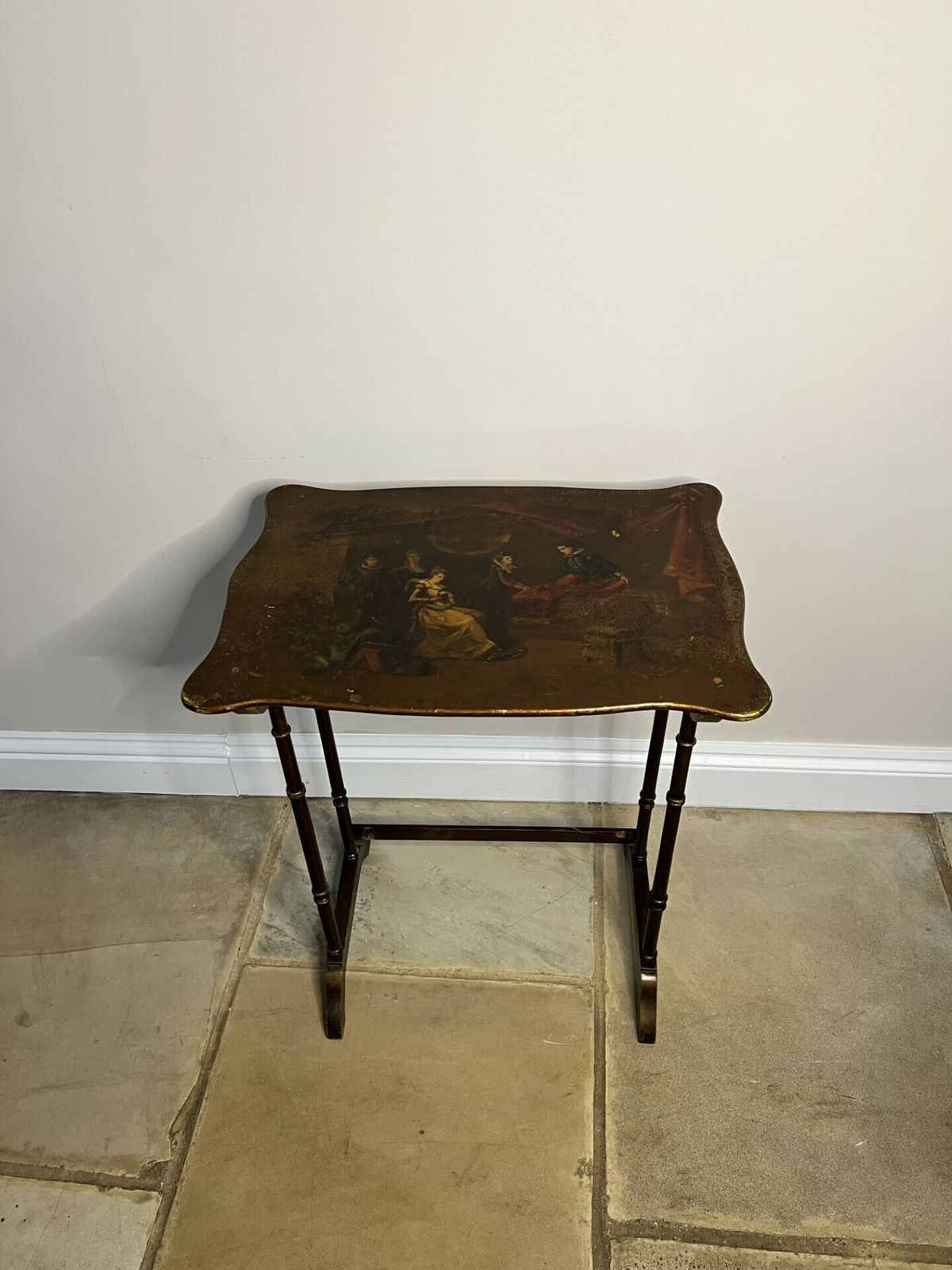 Lovely Nest Of Four Edwardian Quality Decorated Tables photo buy