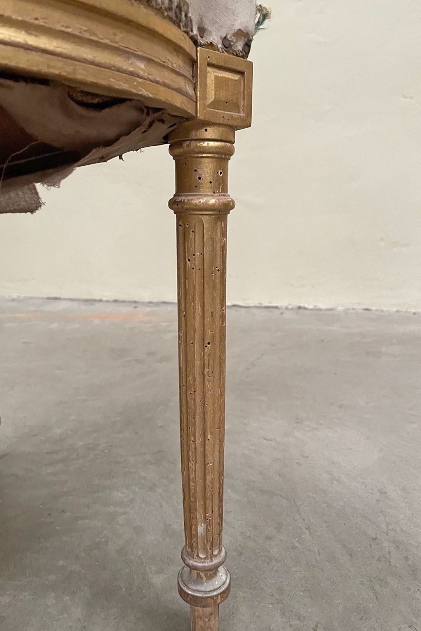 Single Gilded Chair, 1800s, Antique photo vinterior