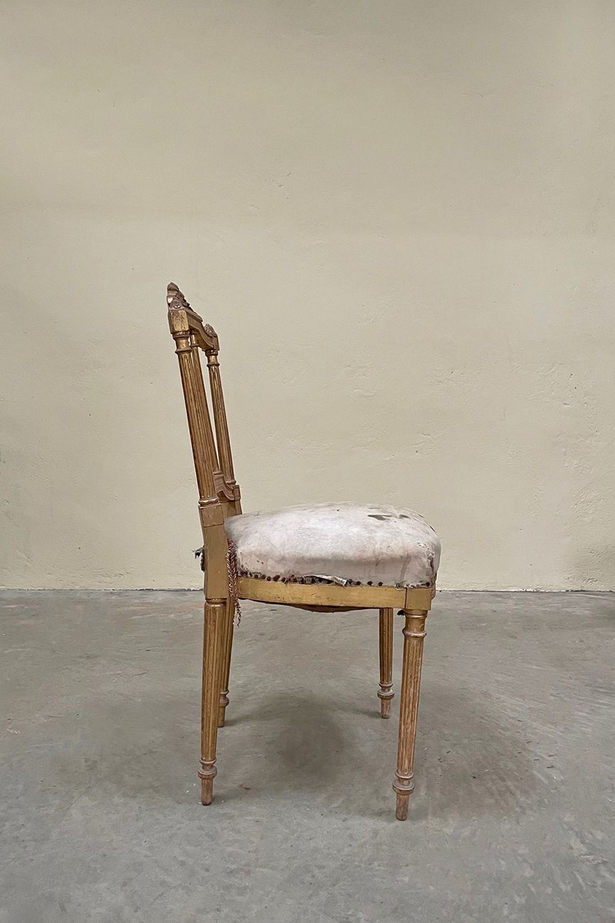 Single Gilded Chair, 1800s, Antique photo for sale