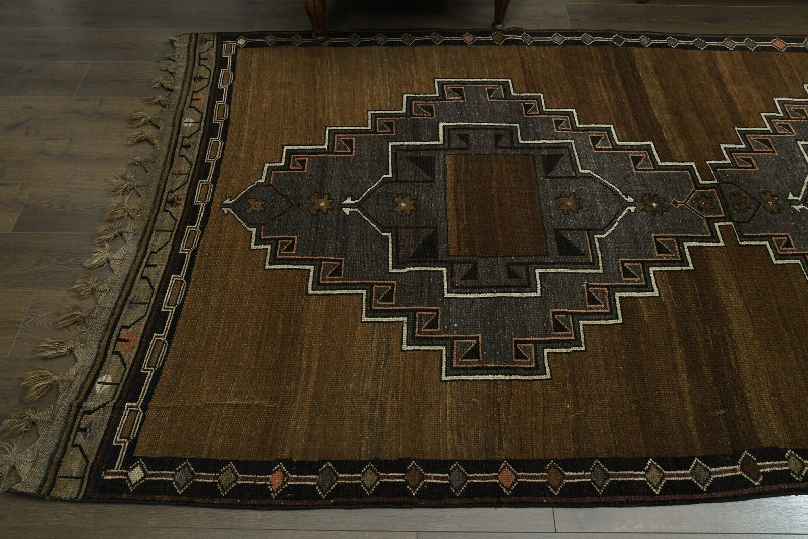 5'6x15'2 Ft, Brown Turkish Rug, Wide Runner Rug, Vintage Rug, Handmade Rug, Runner 6x15, Interior Designer, Tribal Rug, Vintage Oushak Rug photo vintage