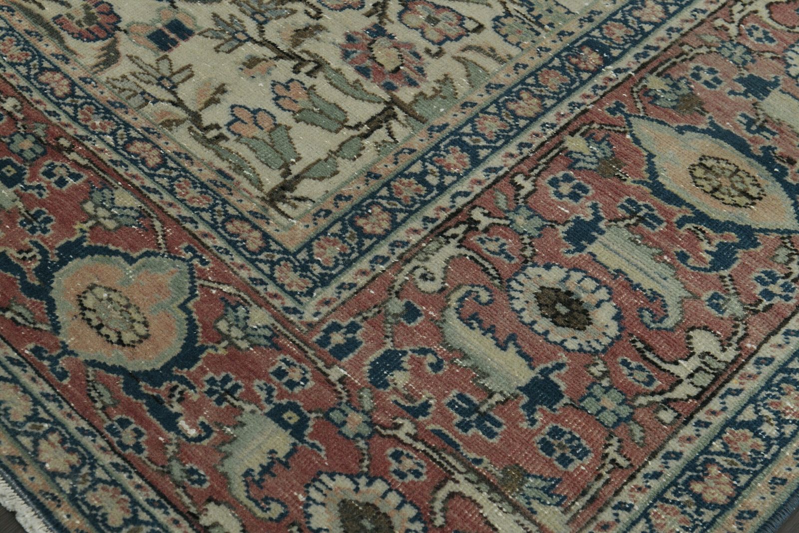 photo for sale 8x12 Unique Floral Vintage Area Rug, Anatolian Rug, Oversized Beige Blue Floral Rug, Wool On Cotton Large Rug, Living Room Rug, 8.3x12.1 Ft
