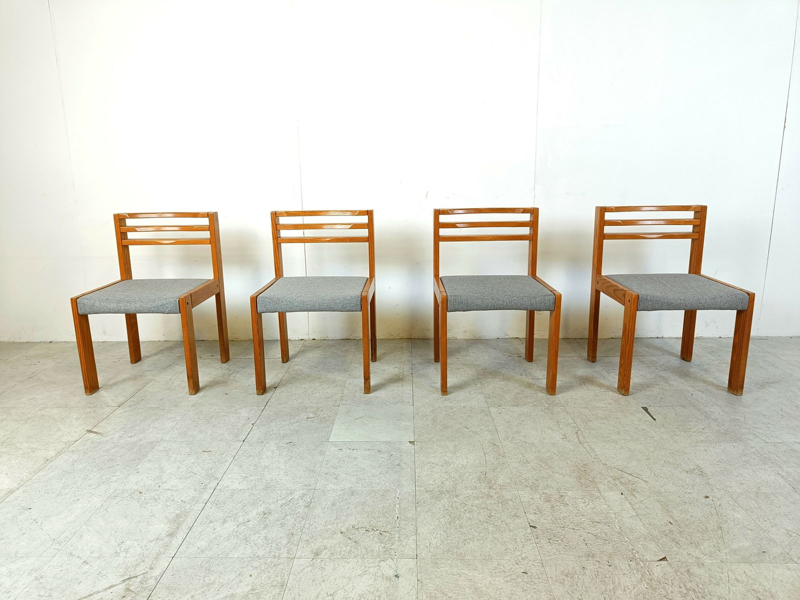 Set Of 4 Pine Wood Sg 1200 Dining Chairs By Cees Braakman, 1970s photo 750.0