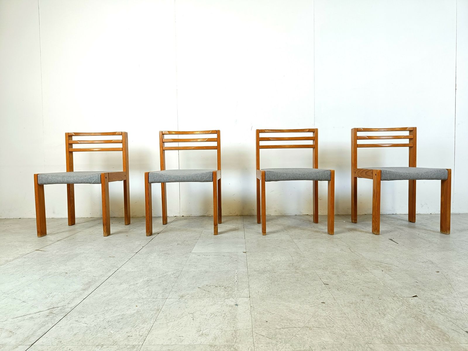 Set Of 4 Pine Wood Sg 1200 Dining Chairs By Cees Braakman, 1970s photo buy