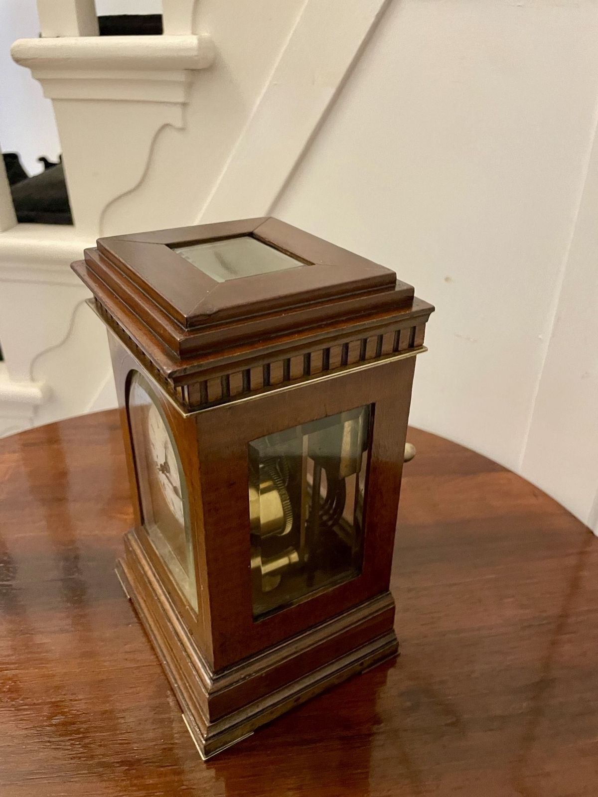 Unusual Antique 19th Century Quality Mahogany Brass Inlaid Clock By Dent Of London photo Home Decor