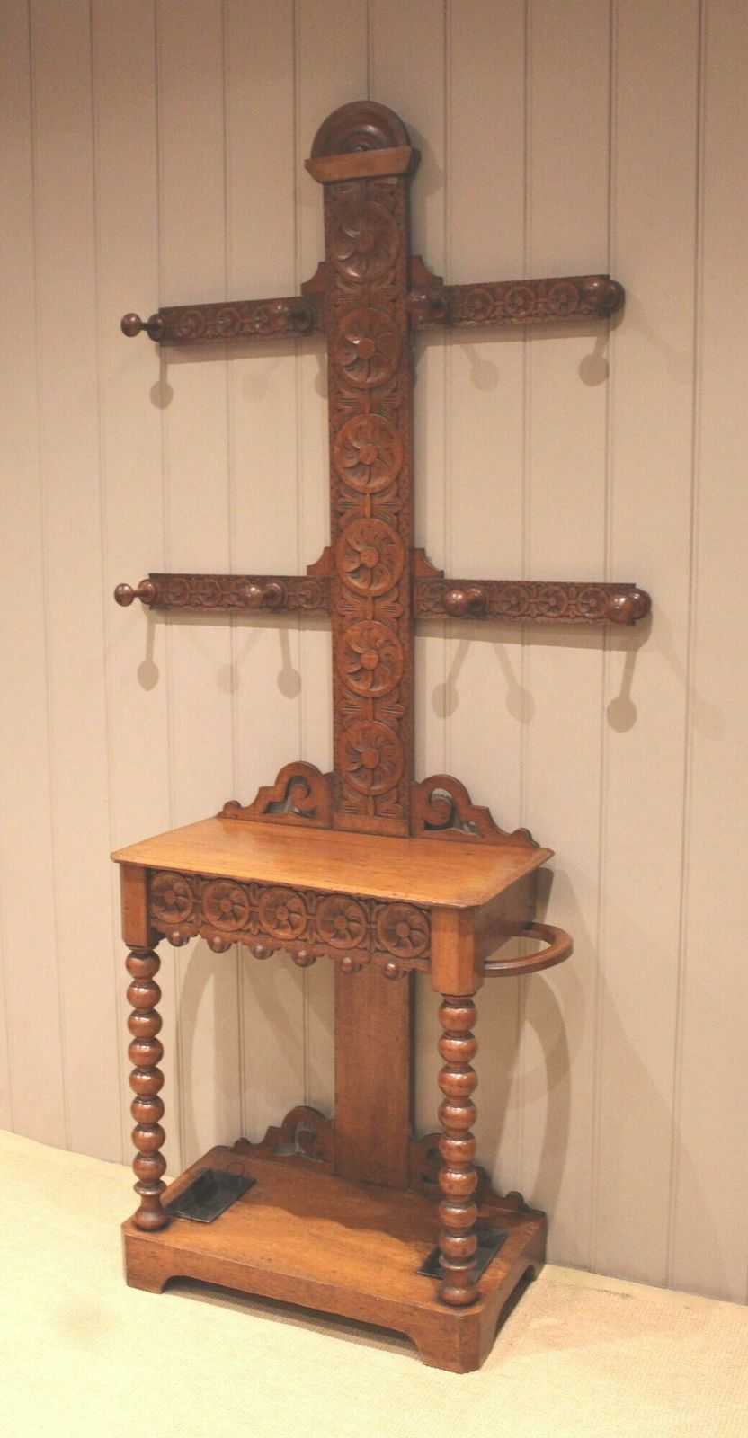 Victorian Carved Oak Hall Stand photo 495.0
