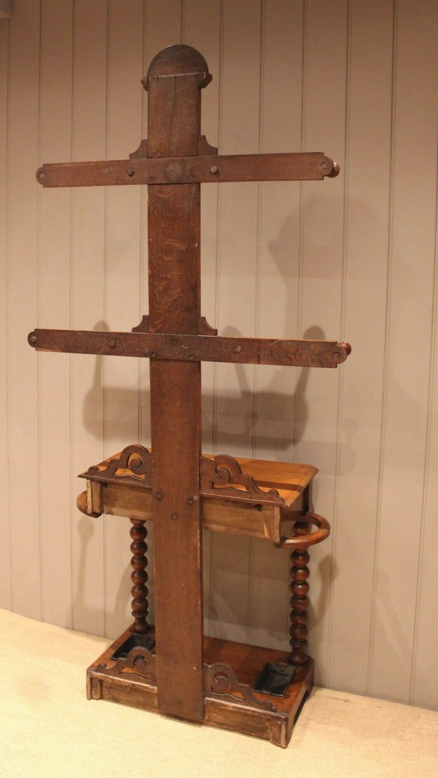 495.0 Victorian Carved Oak Hall Stand photo