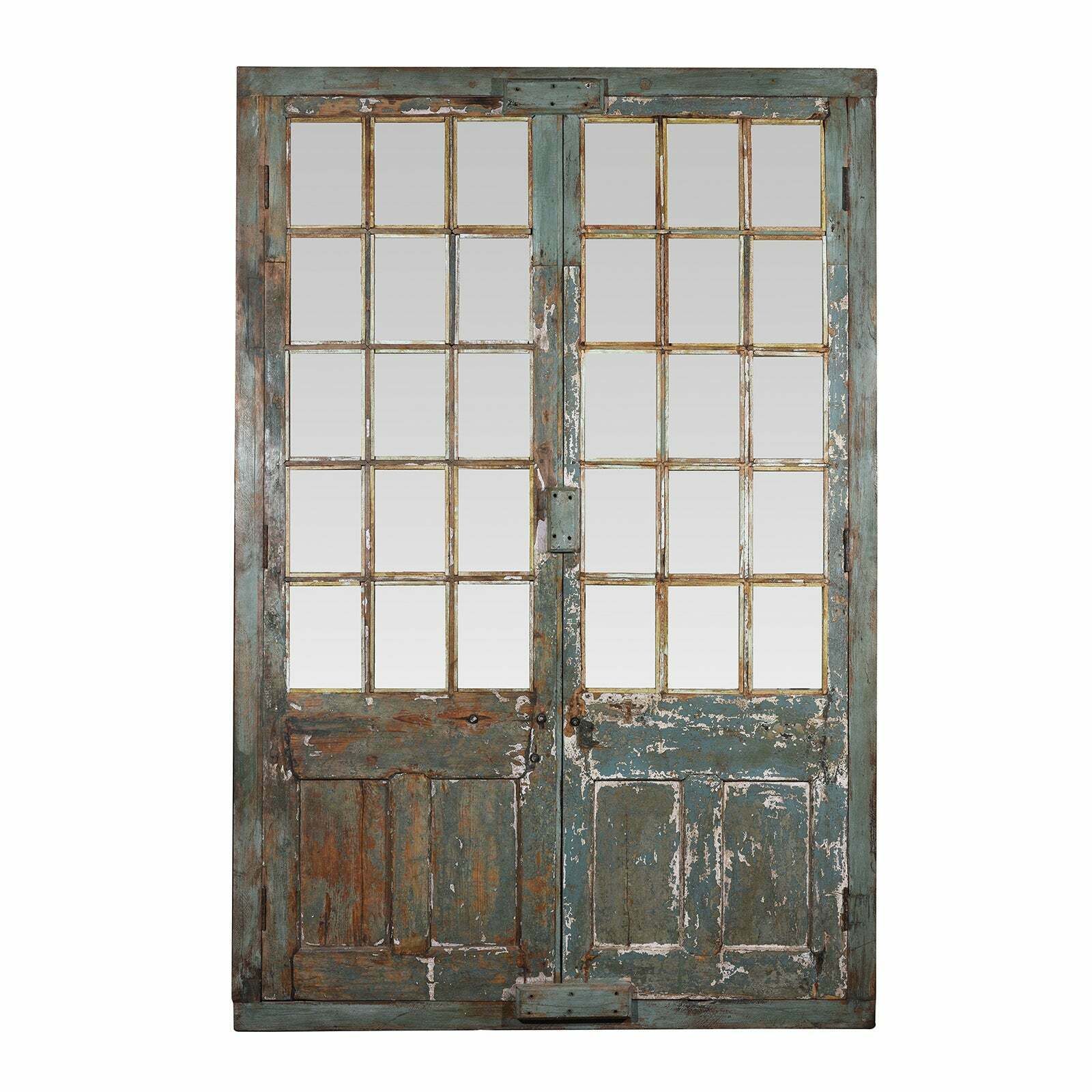 Antique Indian Painted Glazed Door From Shimla   19th Century photo 2365.0