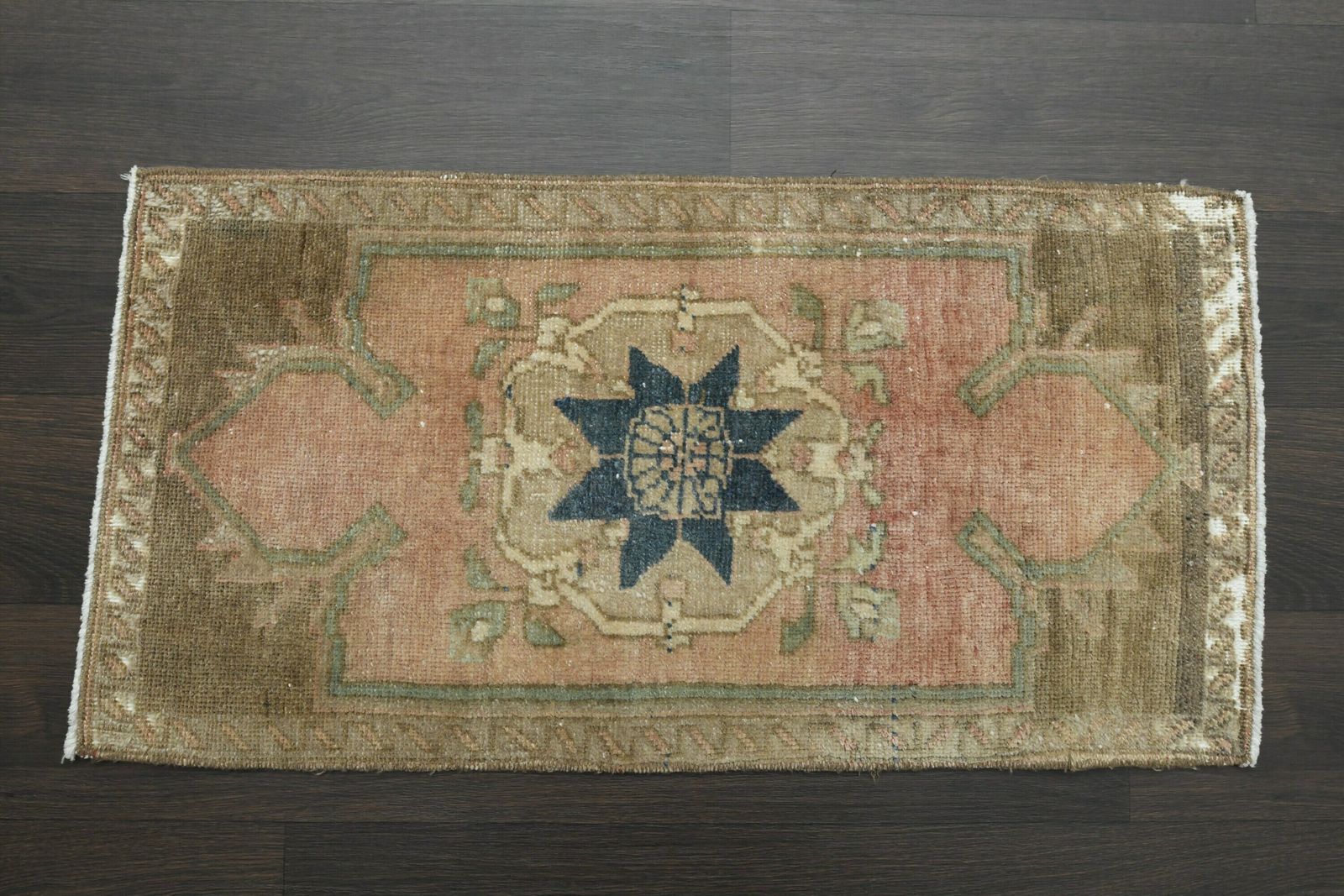 1x3 Turkish Rug, Bath Mat, Bathroom Rug, Kitchen Throw Carpet, Laundry Rug, Vintage Small Rug, One Of A Kind 1x3 Rug, Doormat, 1.5x3.0 Ft photo Textiles