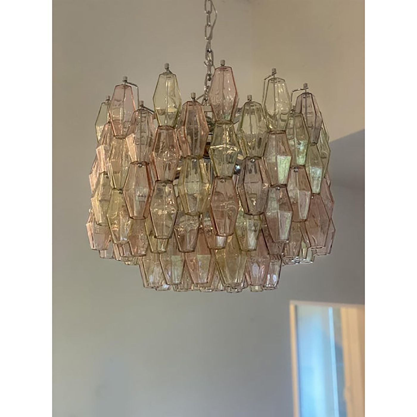 Contemporary “Poliedri” Murano Glass Chandelier photo furniture