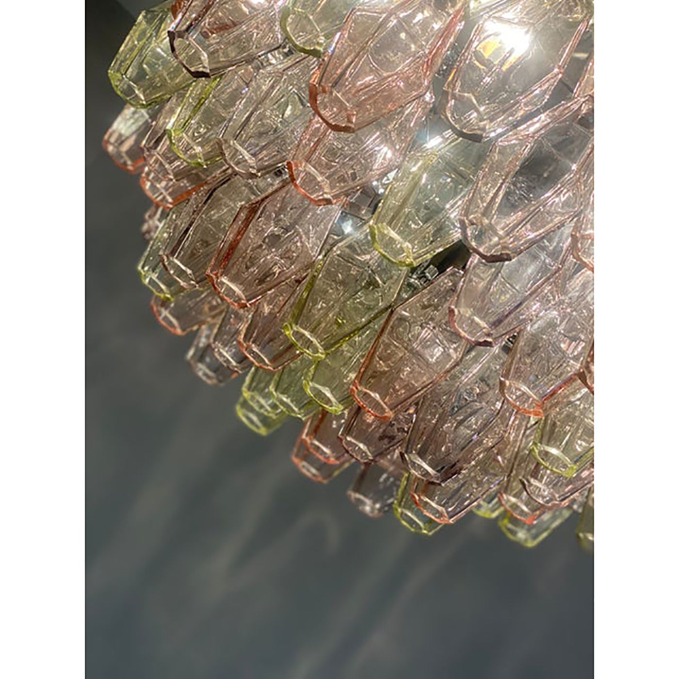 Contemporary “Poliedri” Murano Glass Chandelier photo vintage