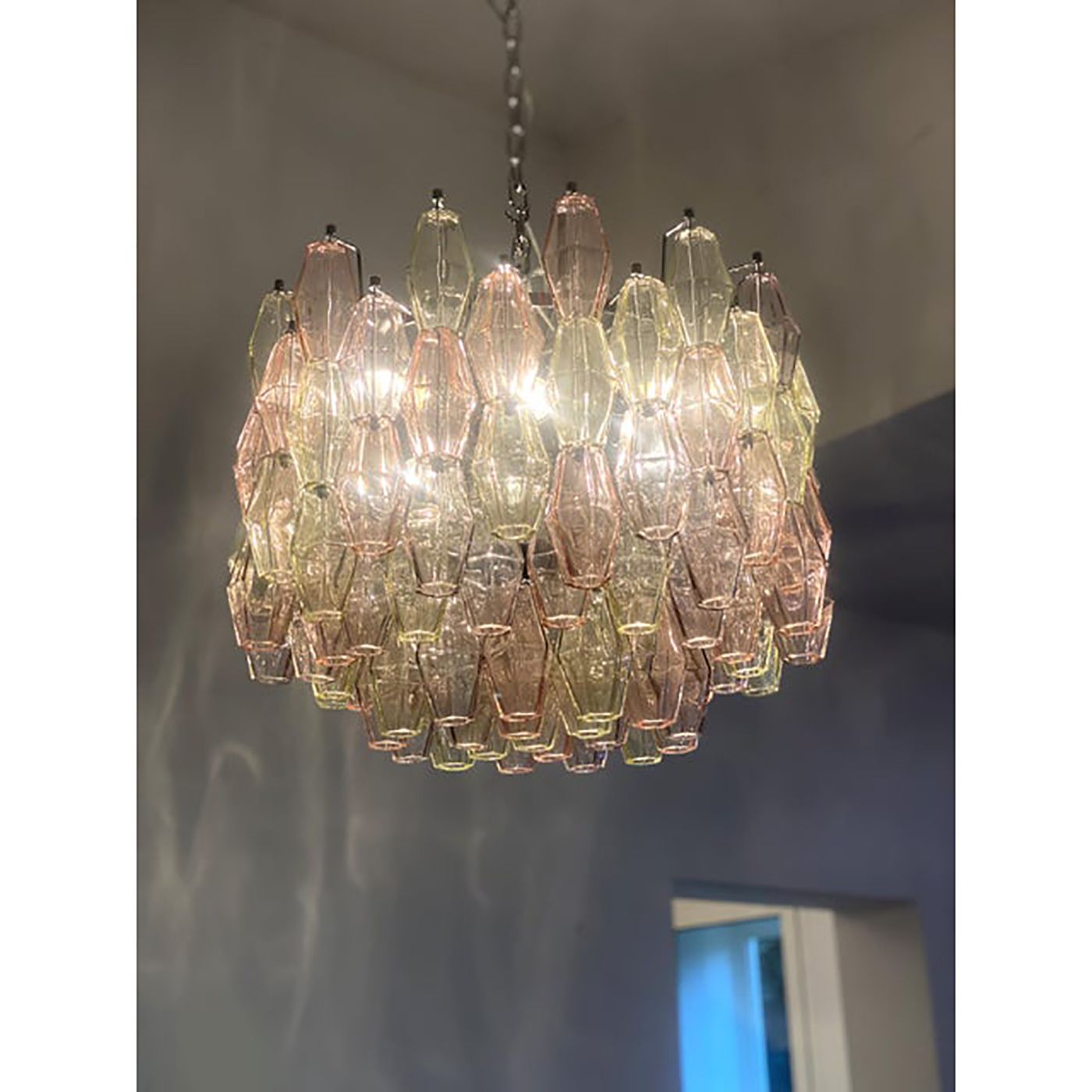 photo furniture Contemporary “Poliedri” Murano Glass Chandelier