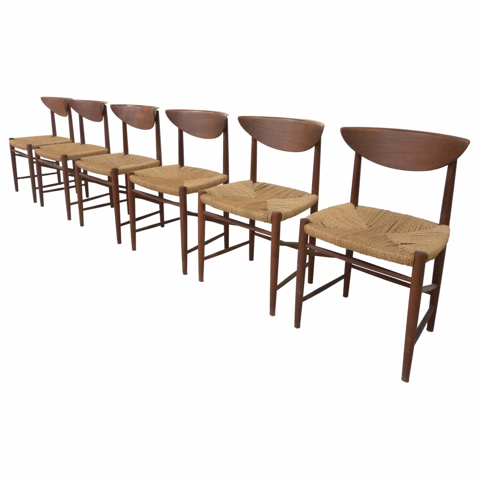 Mid Century Set Of 6 Chairs Model 316 By Peter Hvidt & Orla Mølgaard Nielsen