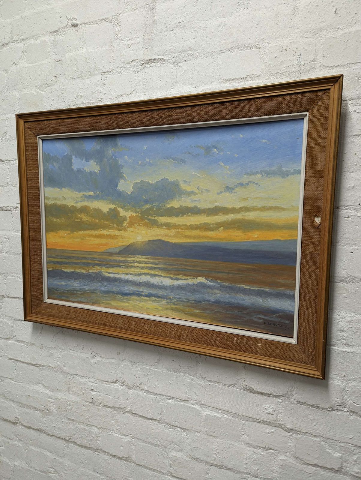 R B Castle Rising Sun Oil Painting photo Art