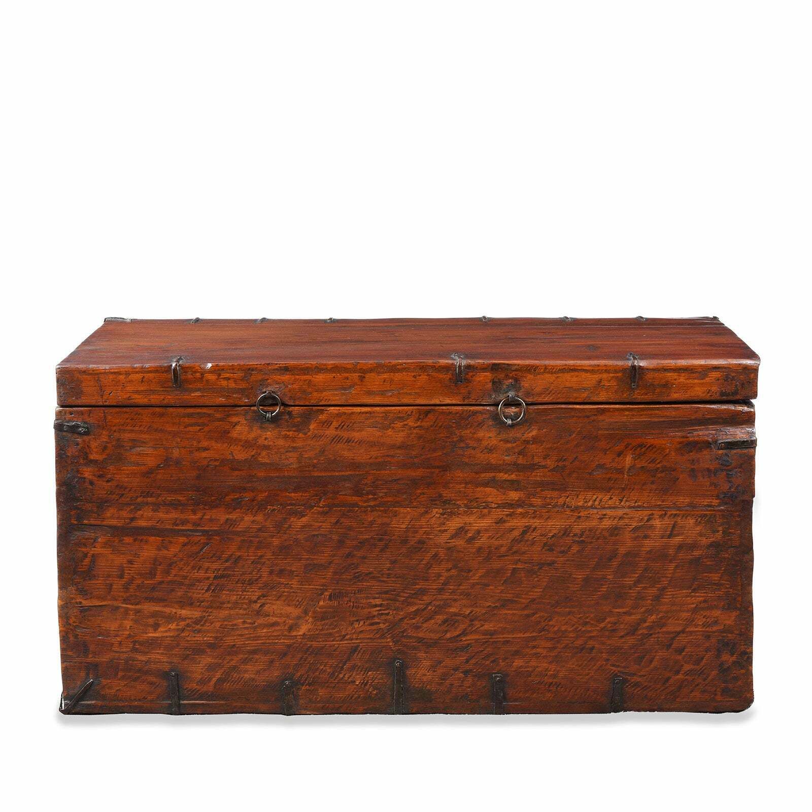 photo for sale Antique Painted Tibetan Chest With Flaming Jewels, 18th Century
