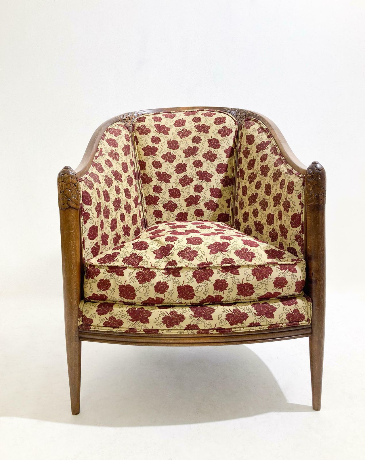 Wooden And Fabric Art Deco Armchairs   New Upholstery photo furniture