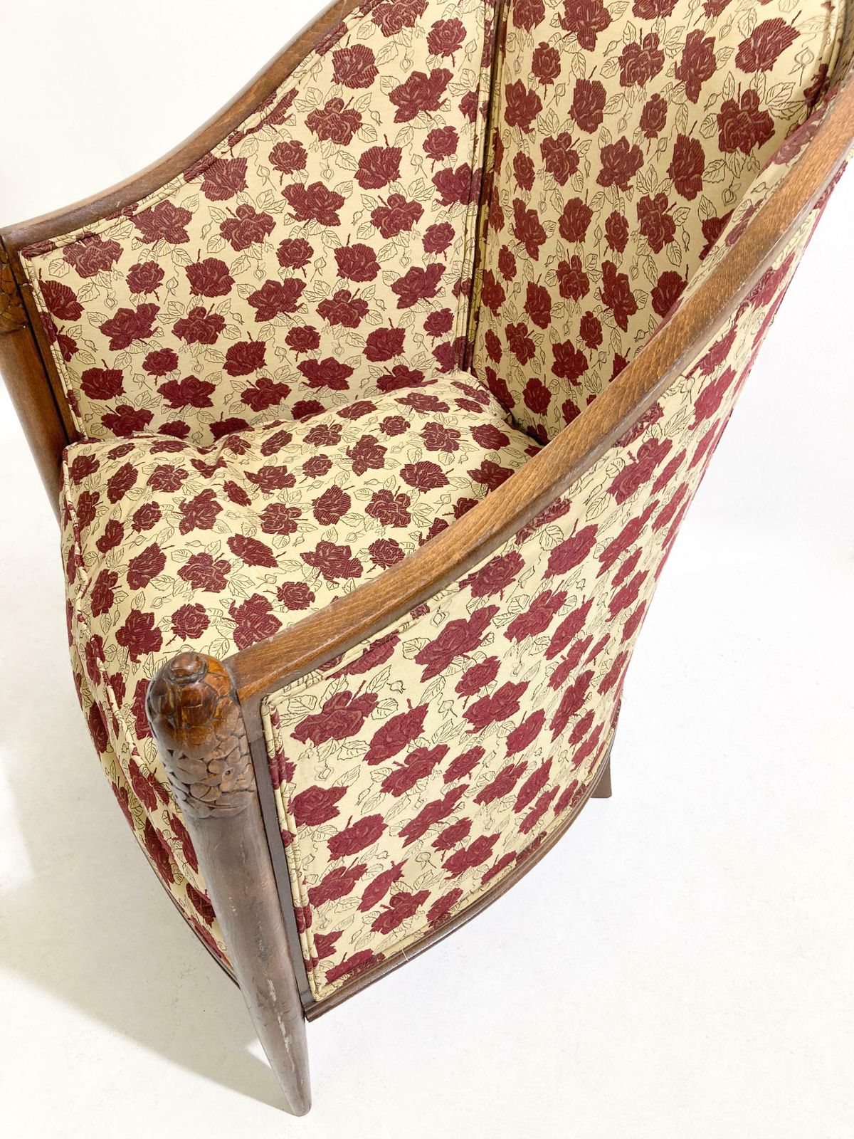 Wooden And Fabric Art Deco Armchairs   New Upholstery photo Furniture