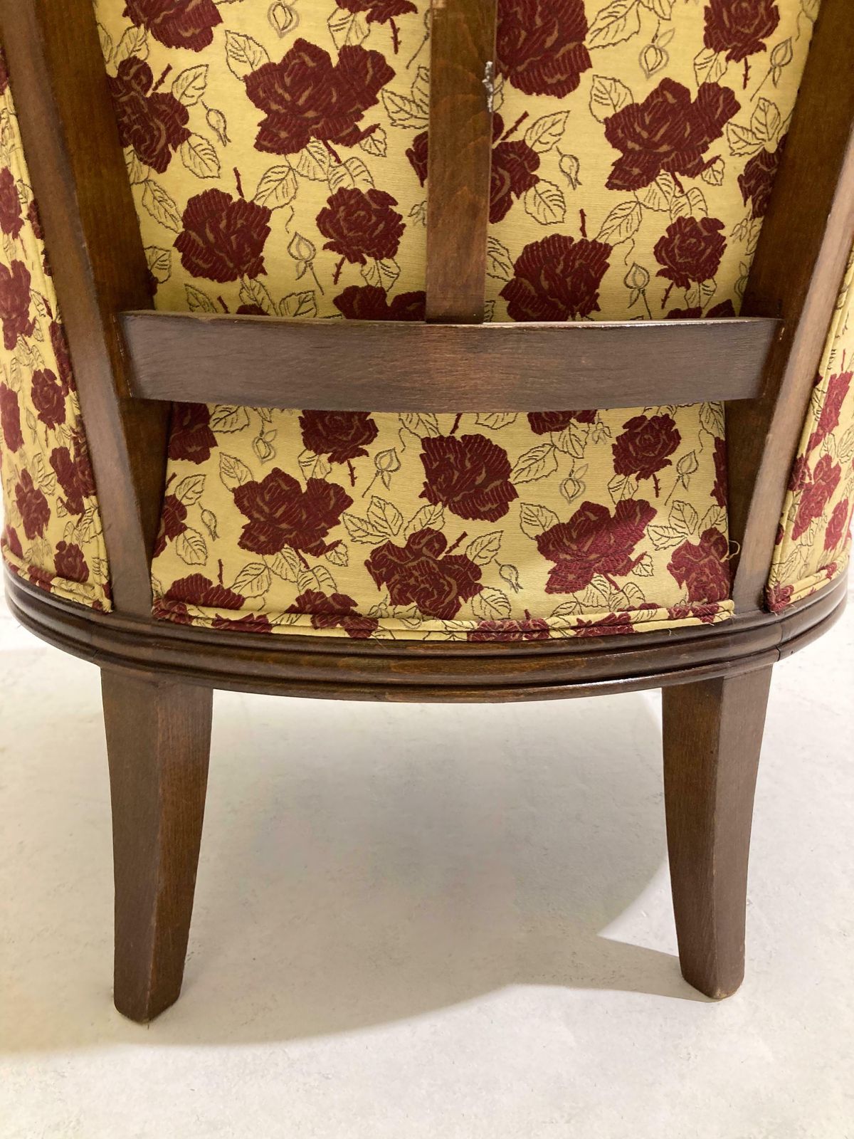 1484.0 Wooden And Fabric Art Deco Armchairs   New Upholstery photo