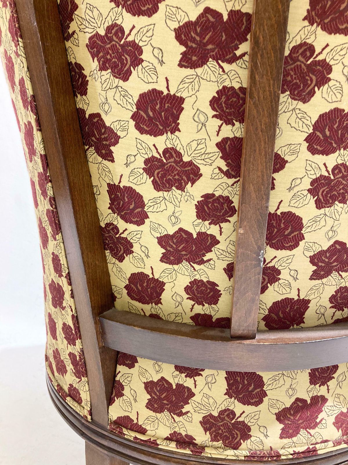 photo vinterior Wooden And Fabric Art Deco Armchairs   New Upholstery