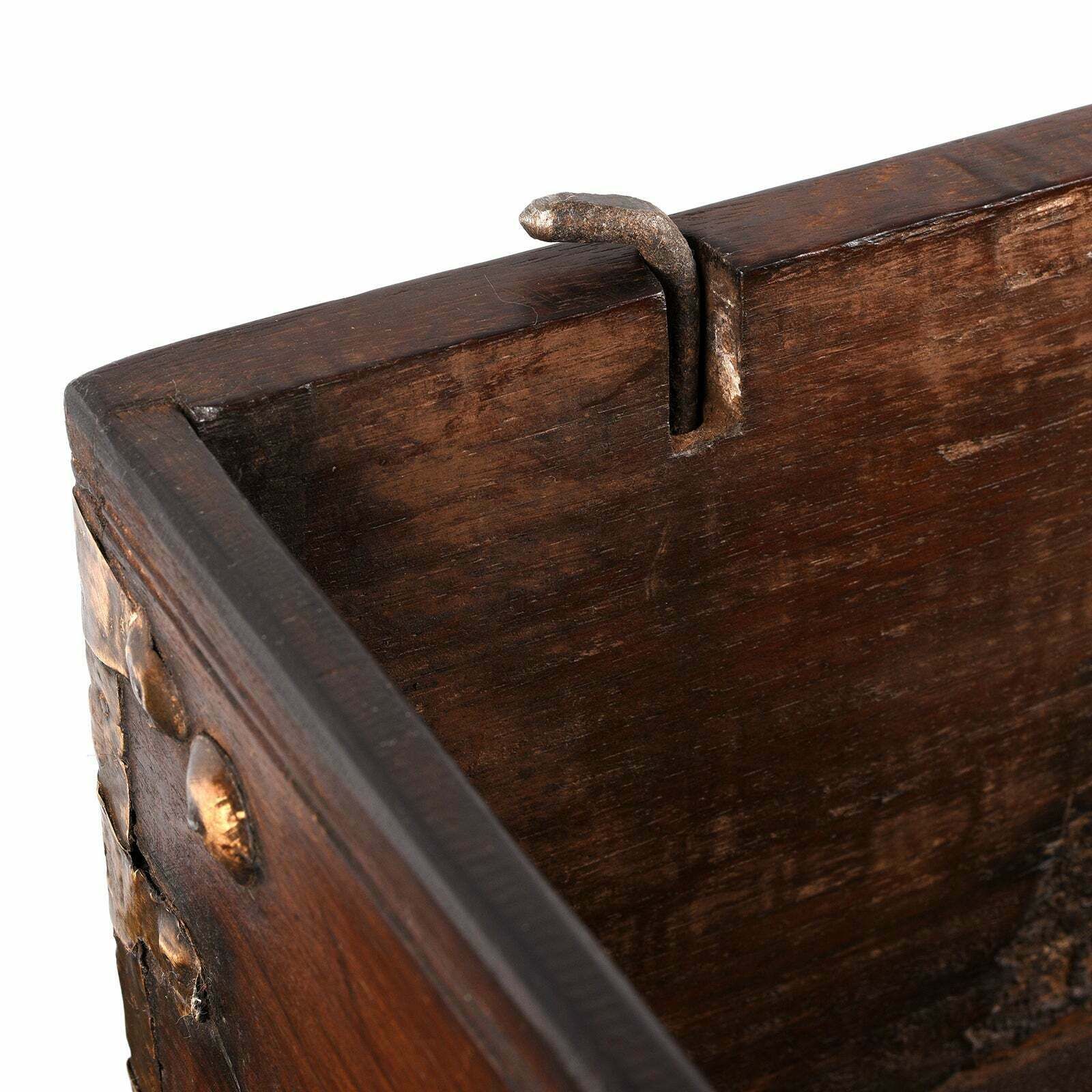 Antique Indian Studded Rosewood Peacock Box From Saurashtra   19th Century photo vintage