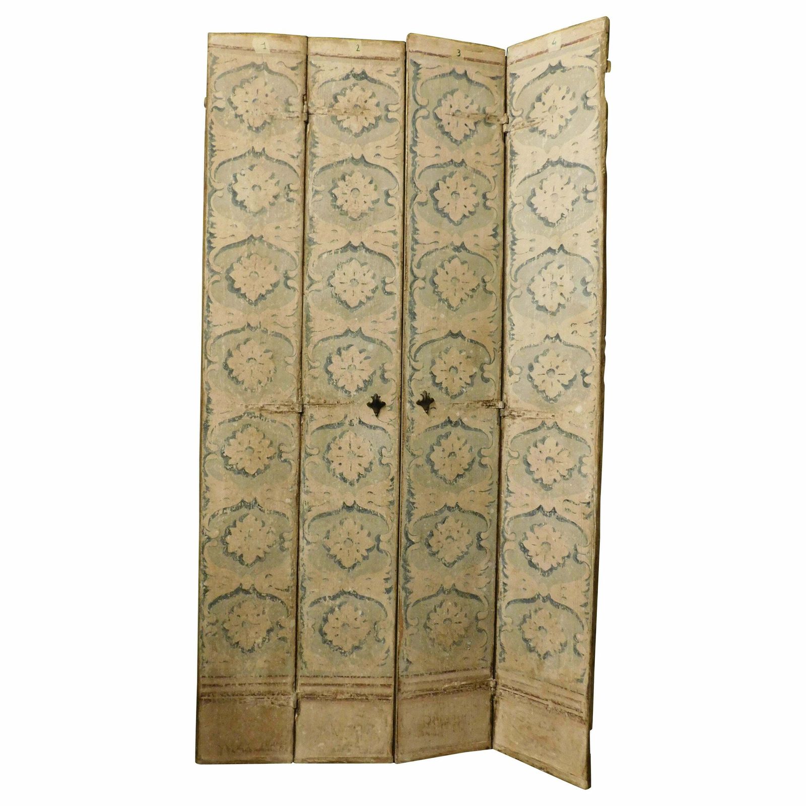 4 Leaf Door In Richly Painted Wood, From Venice, Italy