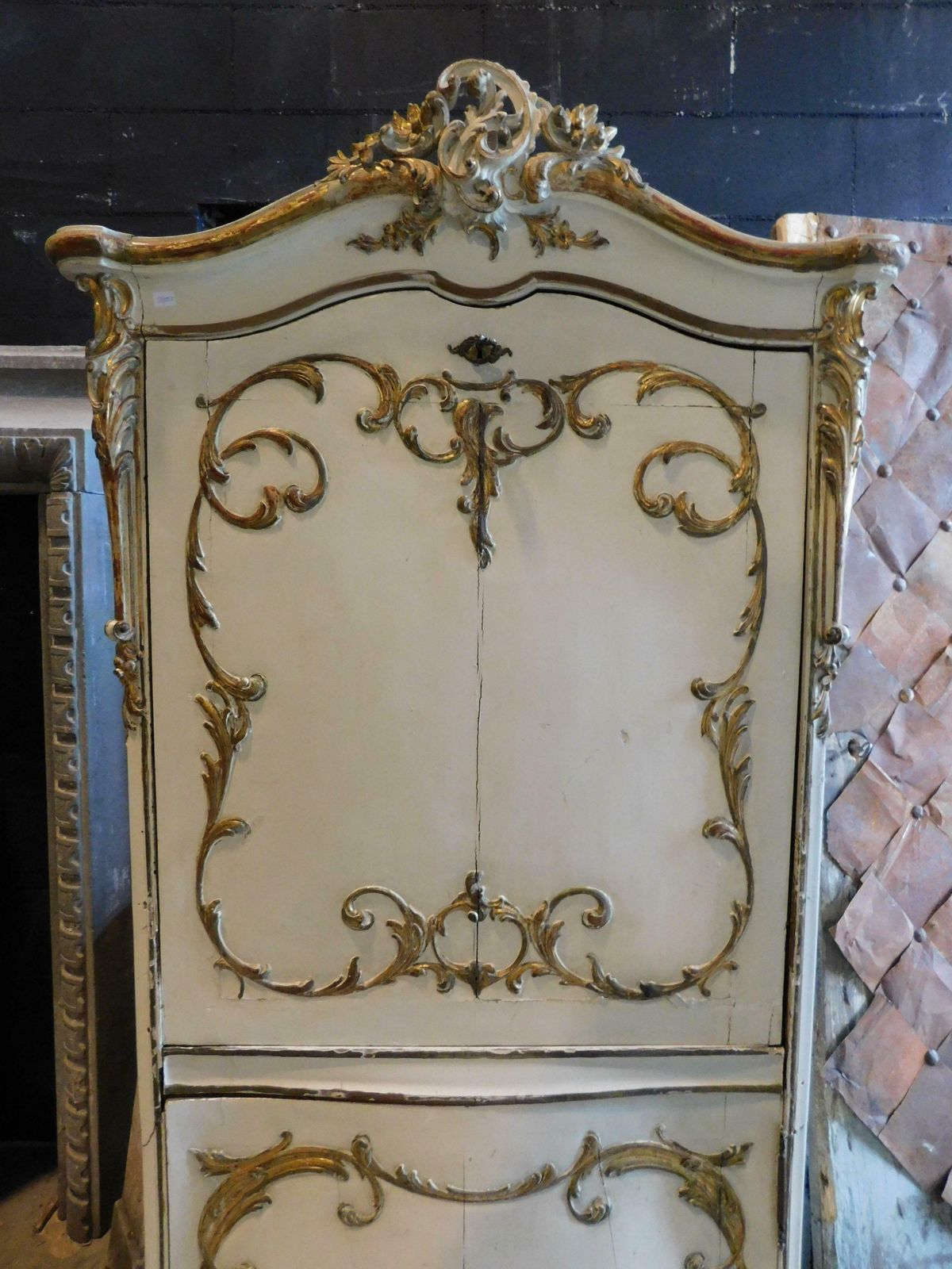 Sideboard With Flap In Lacquered Wood And Golden Friezes, France photo Furniture