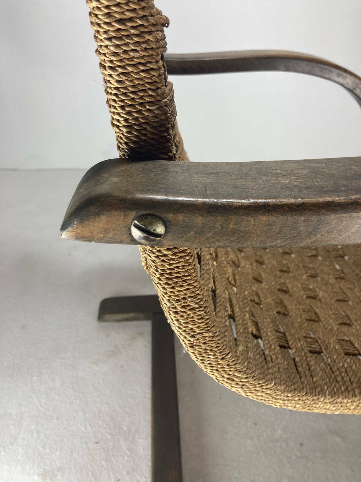 Cantilever Wicker Cord Chair, 1930s photo buy