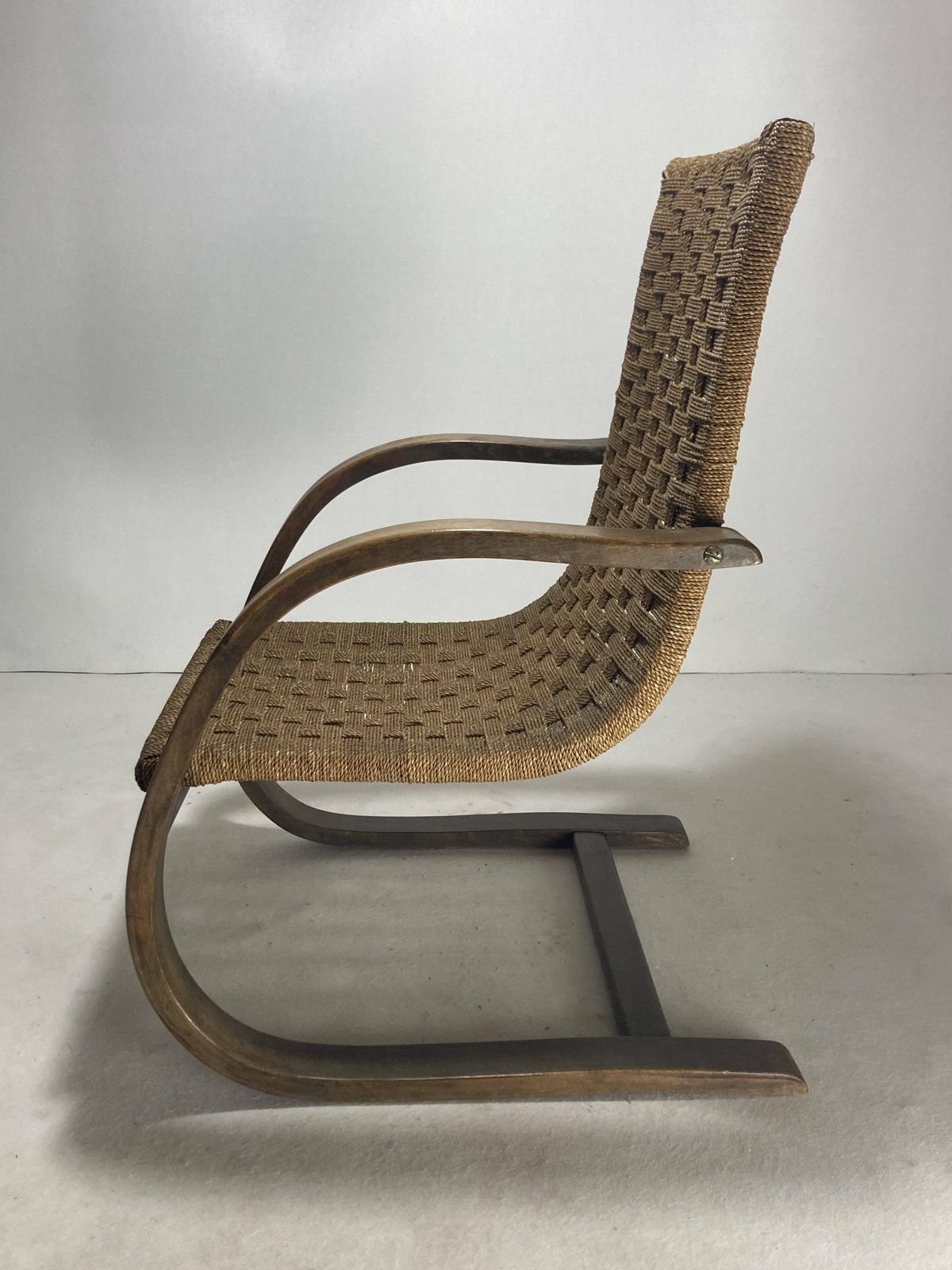 photo vinterior Cantilever Wicker Cord Chair, 1930s