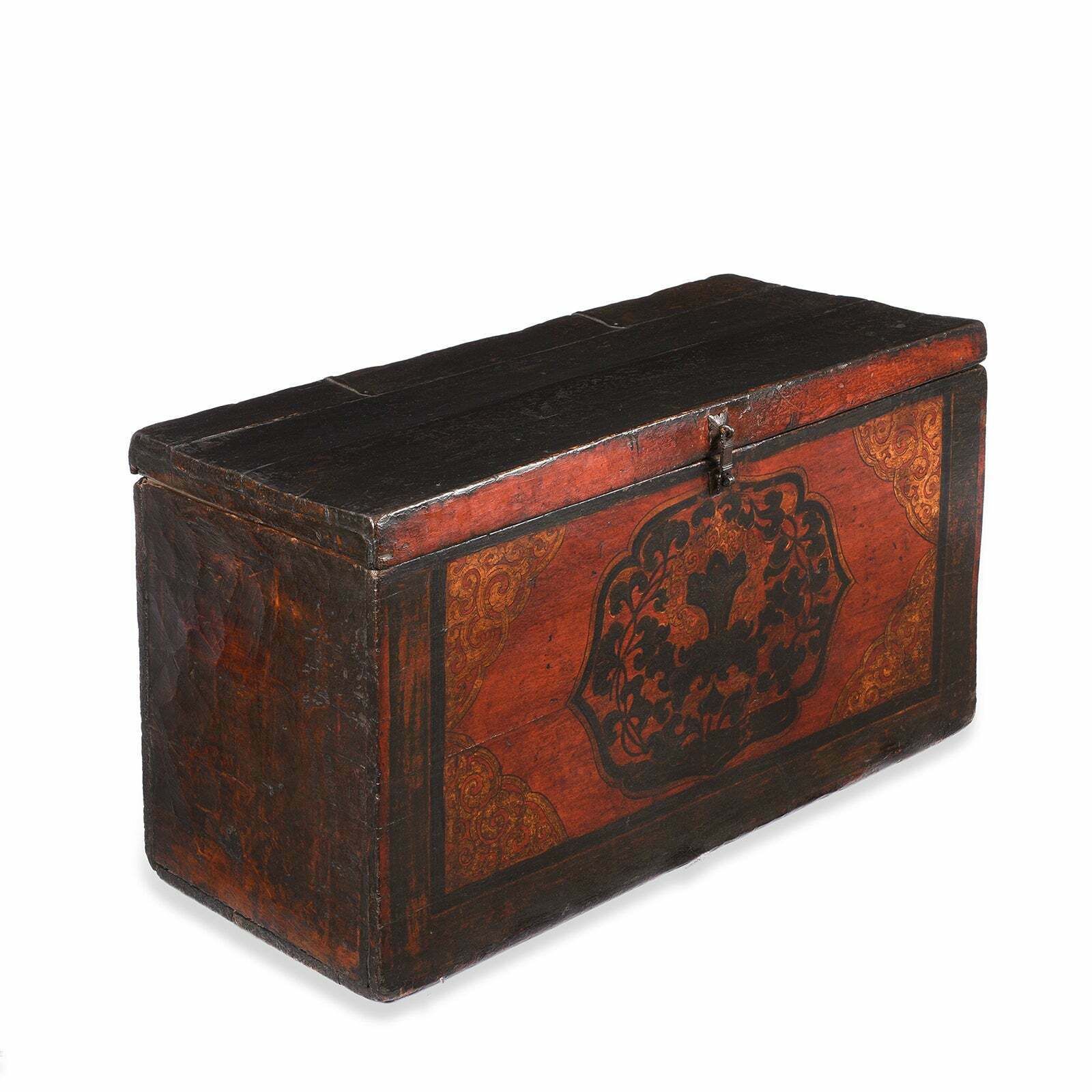 Antique Painted Tibetan Chest, 19th Century photo furniture