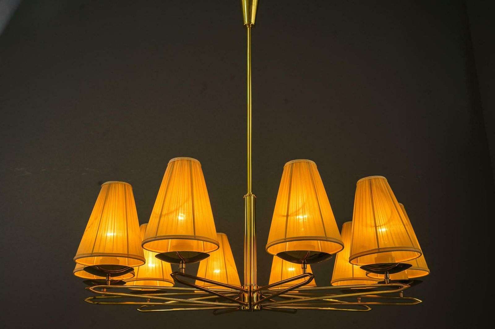 Big Rupert Nikoll Chandelier 10 Arms Vienna Around 1960s photo vinterior