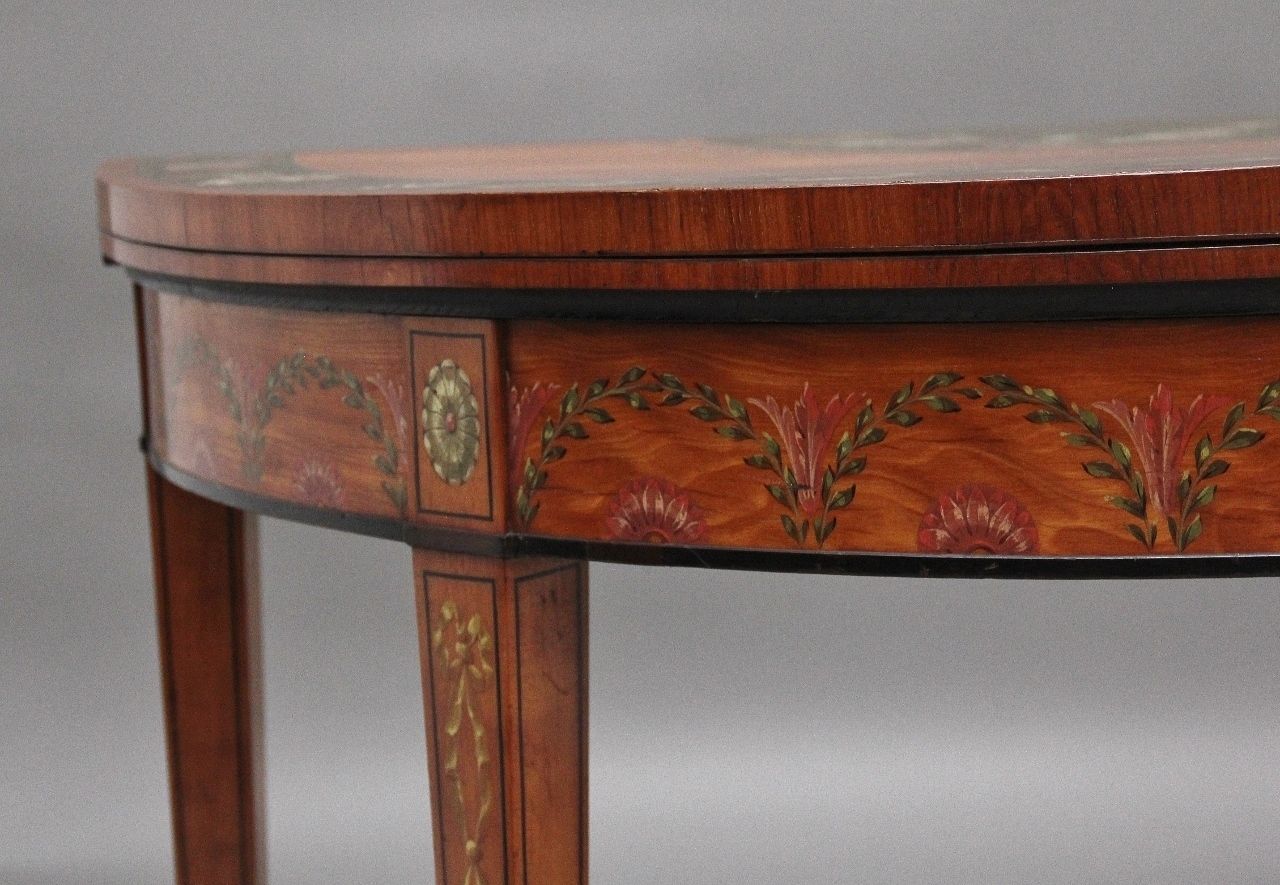Early 19th Century Painted Satinwood Card Table photo for sale