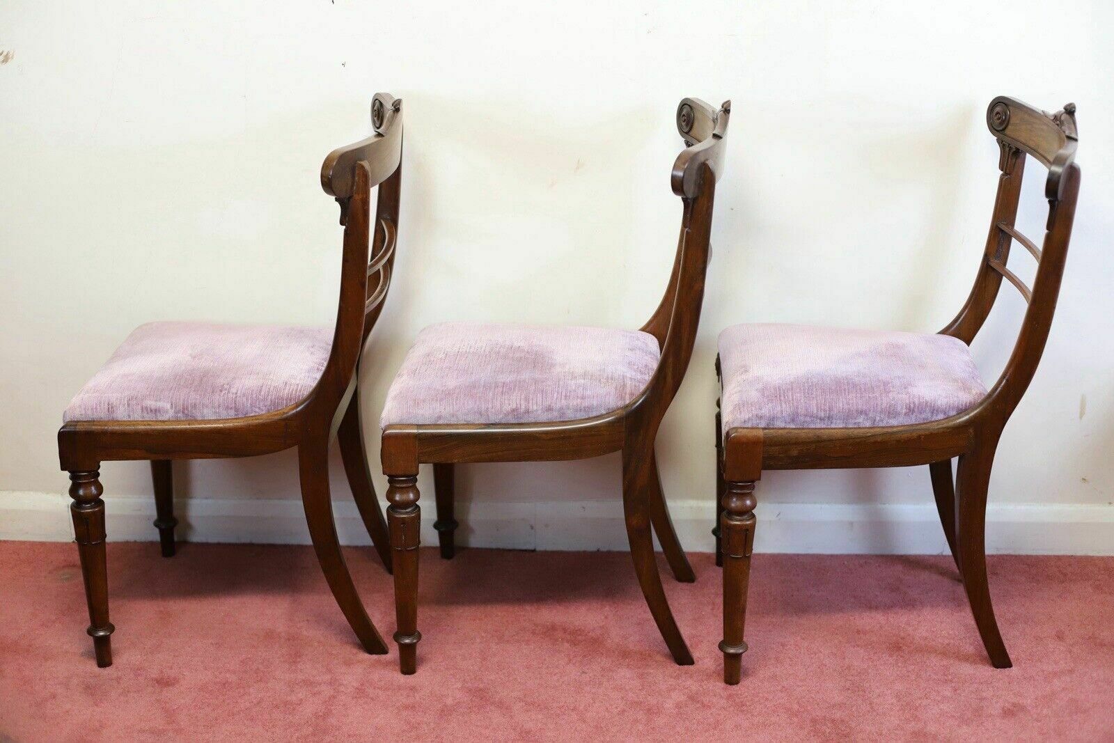 Beautiful Set Of Six Regency Rosewood Dining Chairs photo vintage