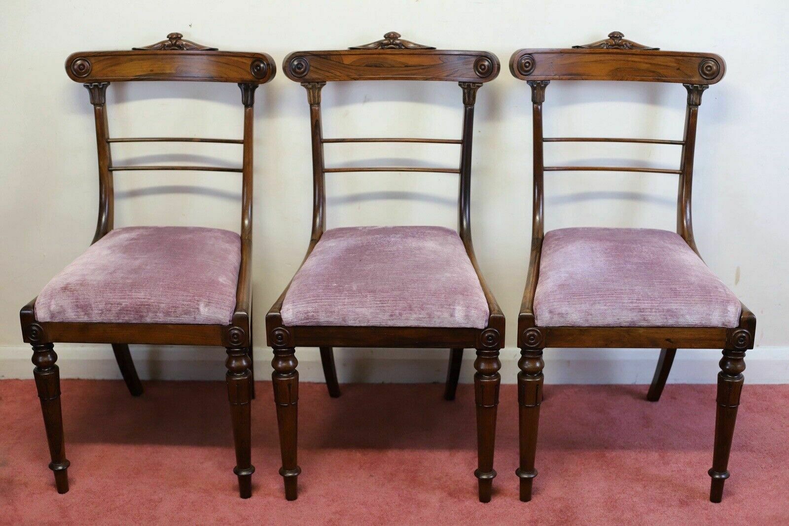 photo furniture Beautiful Set Of Six Regency Rosewood Dining Chairs