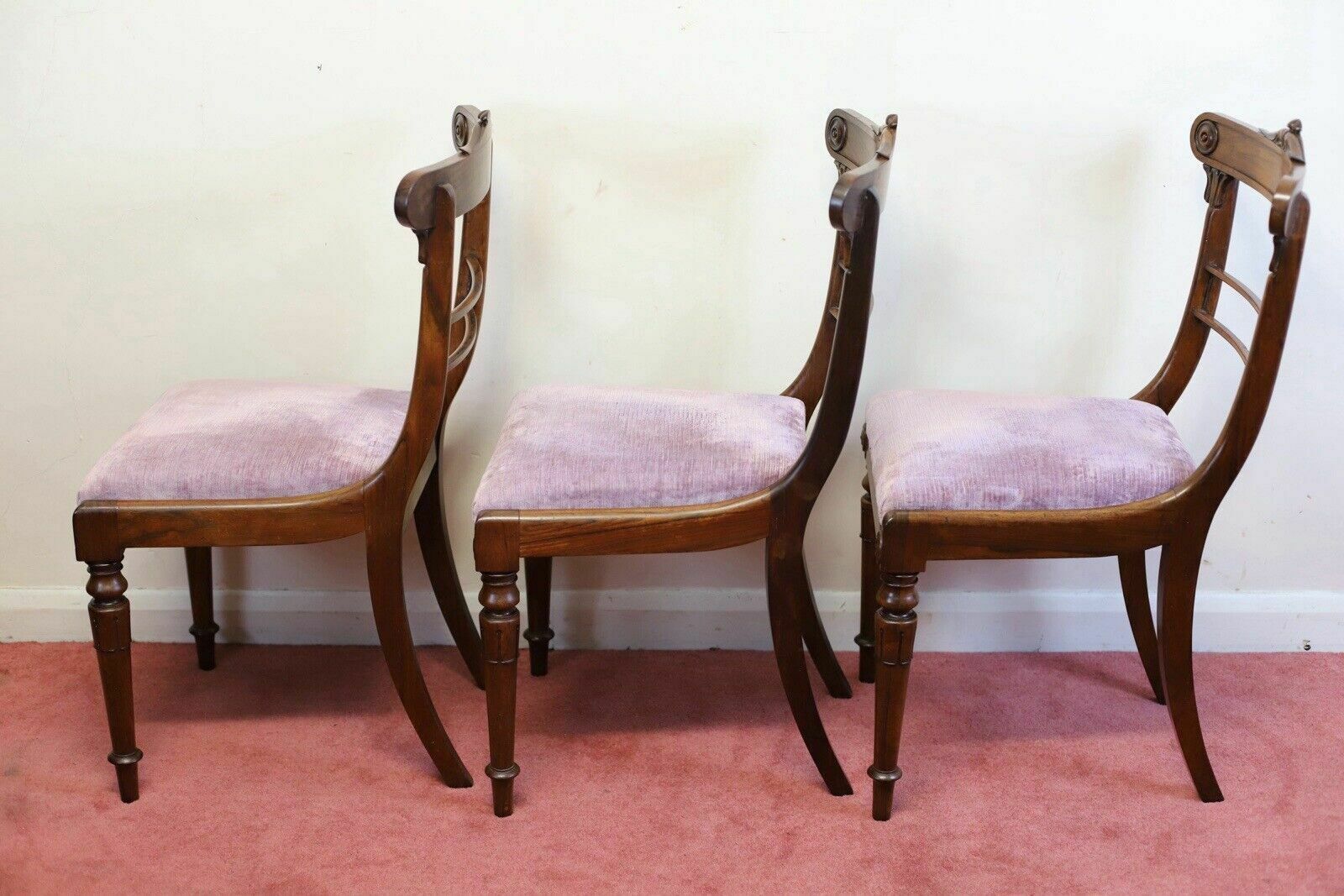 photo for sale Beautiful Set Of Six Regency Rosewood Dining Chairs