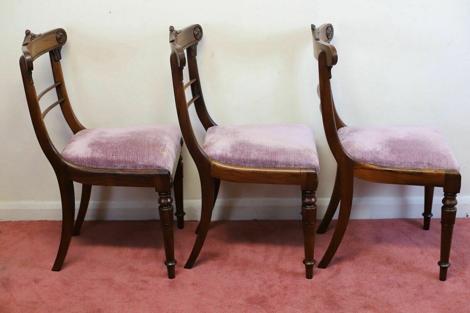 1795.0 Beautiful Set Of Six Regency Rosewood Dining Chairs photo
