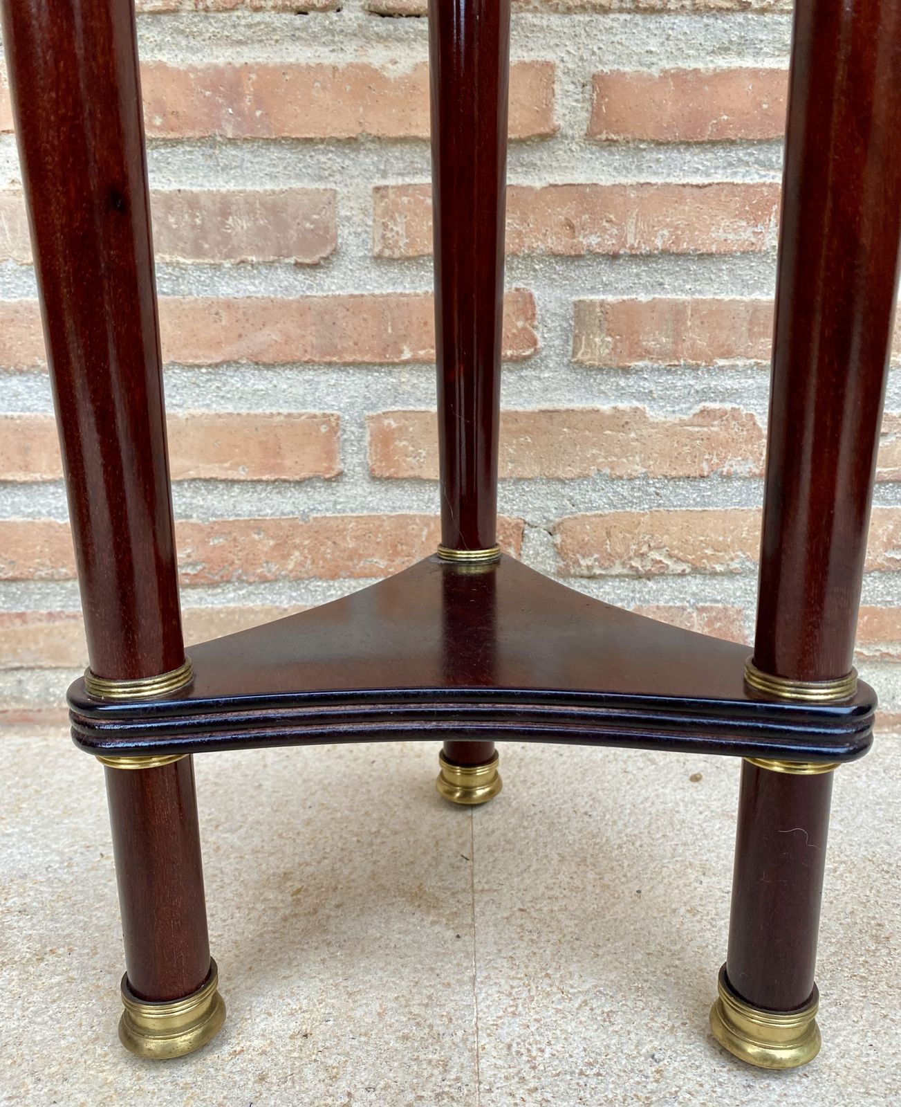 French Style Round Wood Pedestal Table Plant Stand photo Home Decor