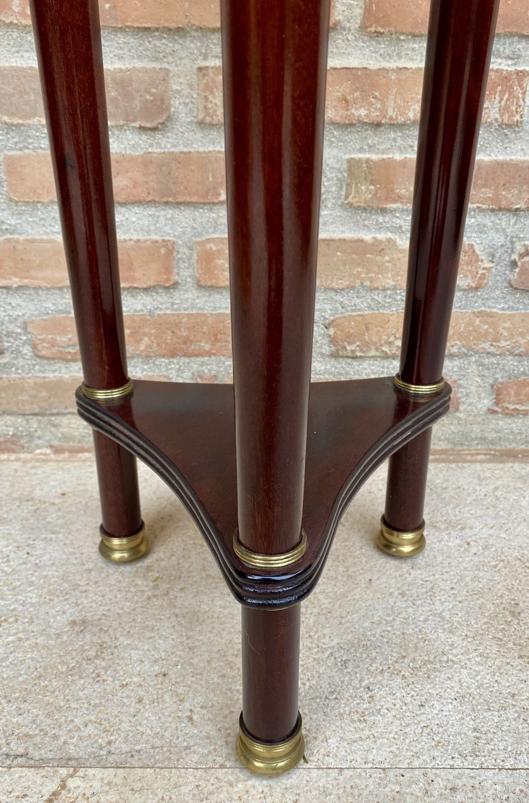 French Style Round Wood Pedestal Table Plant Stand photo vinterior