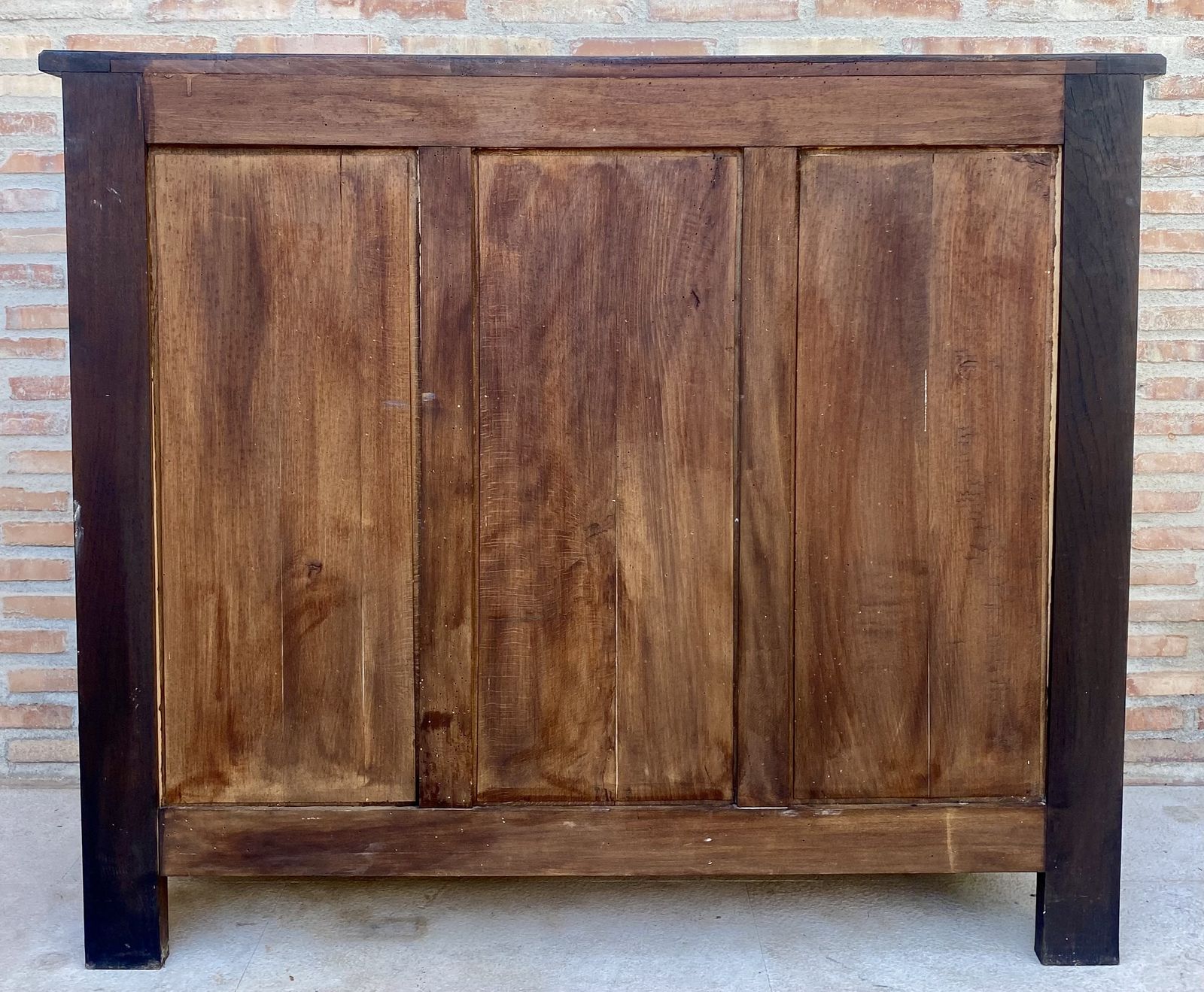 3931.0 19th French Walnut Two Door Buffet Cabinet With Round Legs photo
