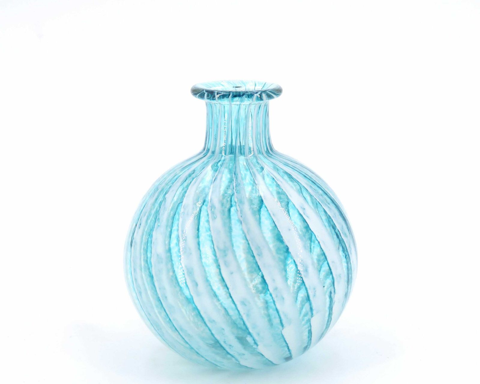 Phoenician Malta Pale Blue Striped Glass Vase, 1990s photo 153.0